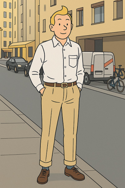 Tim im Ligne-Claire-Stil